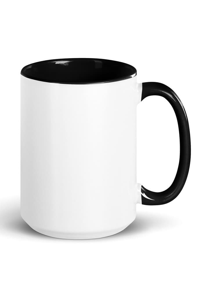 White Ceramic Mug with Color Inside — Black