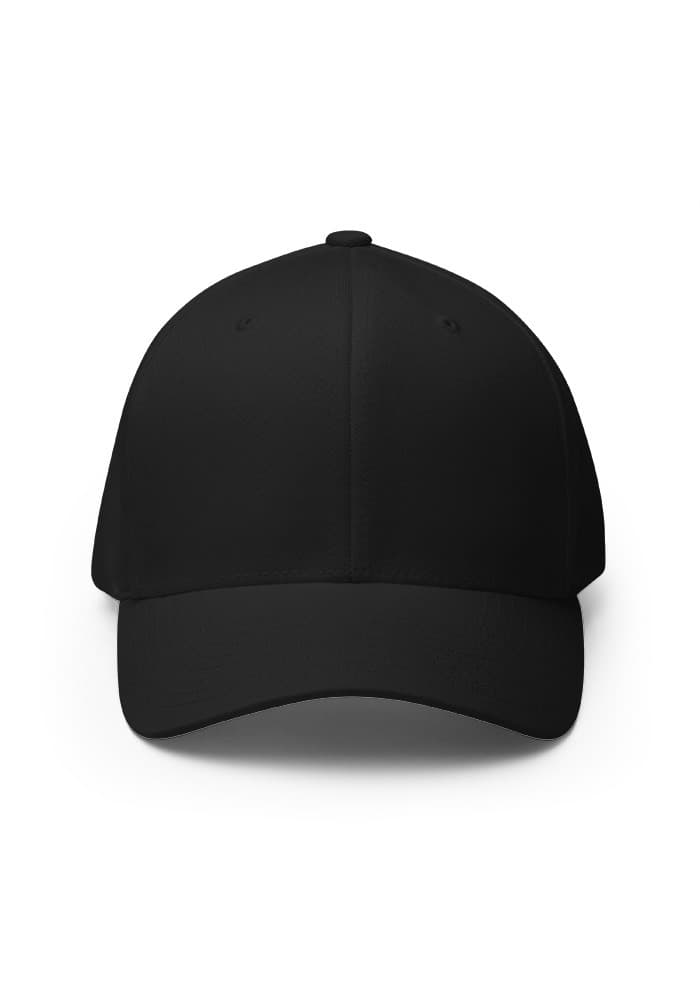 Closed-Back Structured Cap | Flexfit 6277 — Black